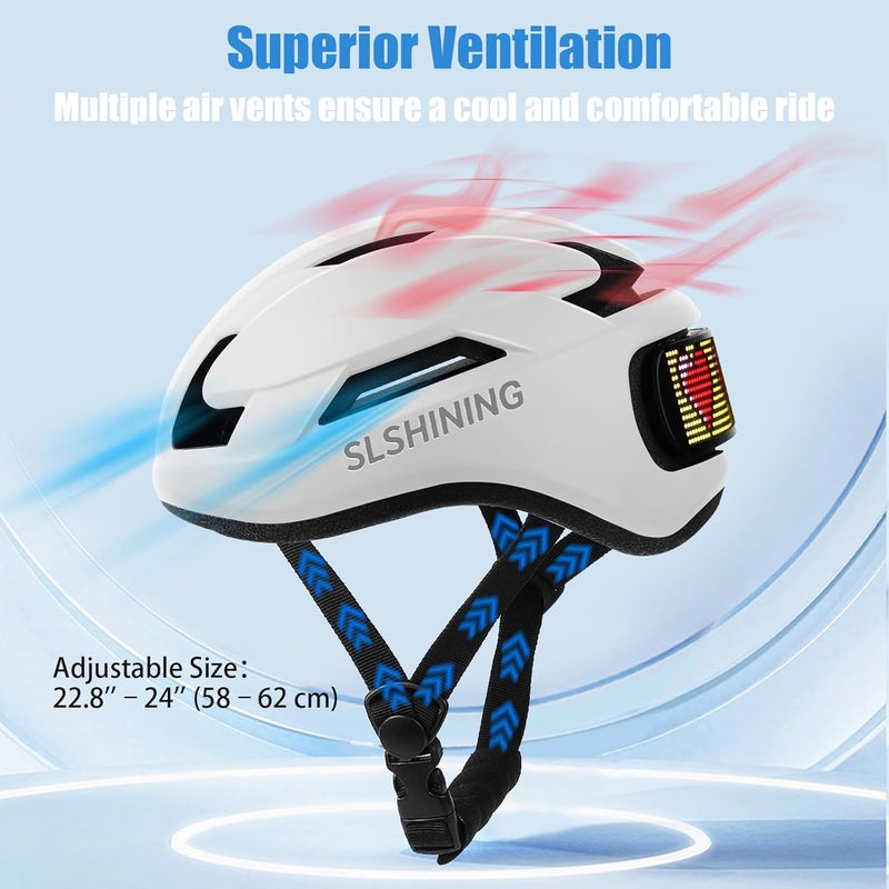 asteron Bike Helmet, Bicycle Helmets with Light, 360° High Visibility LED Display, Lightweight Adjustable Mountain Bike Helmet with Turn Signals, Smart APP Controlled, Helmets for Adults, Youth, Men & Women - Image 4